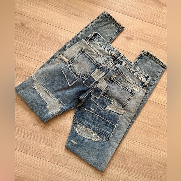 YSL Saint Laurent Paris Patch Design Skinny Jeans 27 New with Tag - Picture 5 of 9